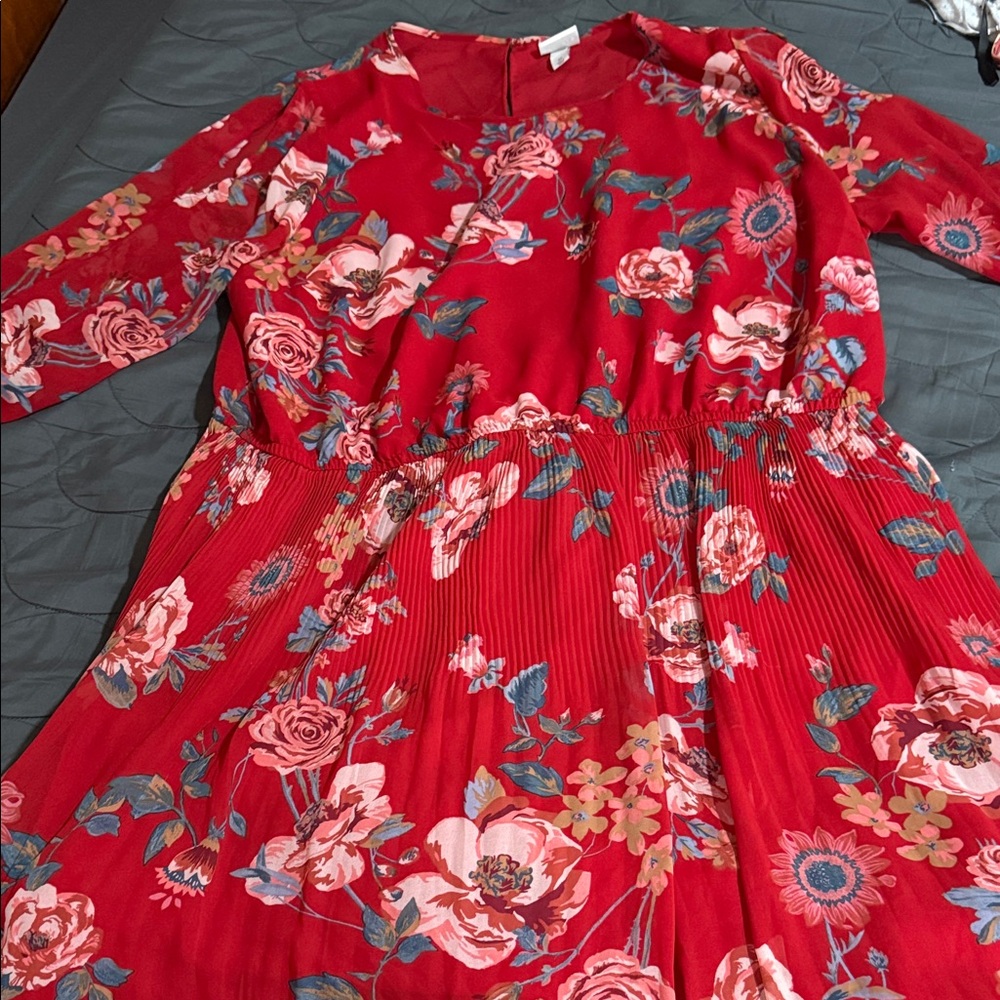 Ava & Viv Red Floral Maxi Dress